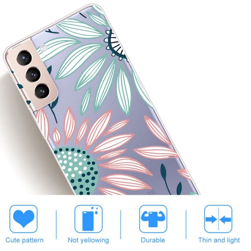 Cover Samsung Galaxy S22 5G Gennemsigtig En Blomst