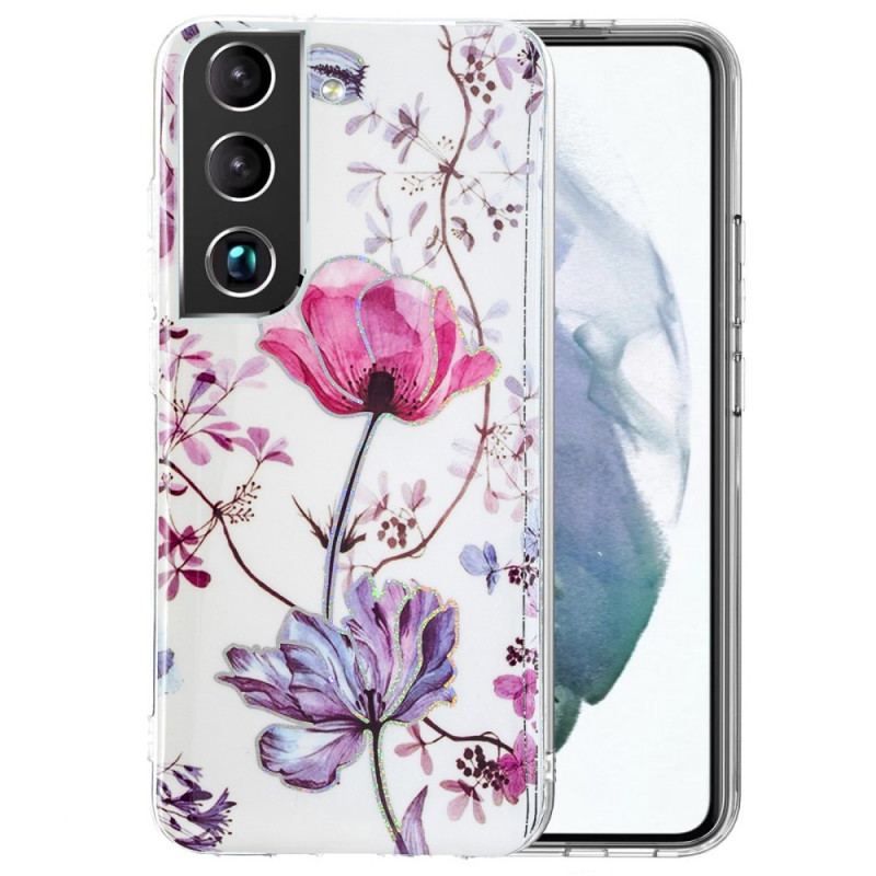 Cover Samsung Galaxy S22 5G Marmorerede Blomster