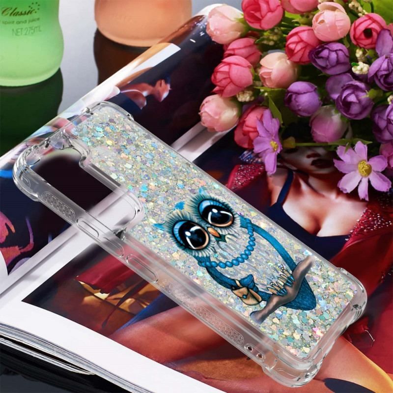 Cover Samsung Galaxy S22 5G Miss Owl Pailletter