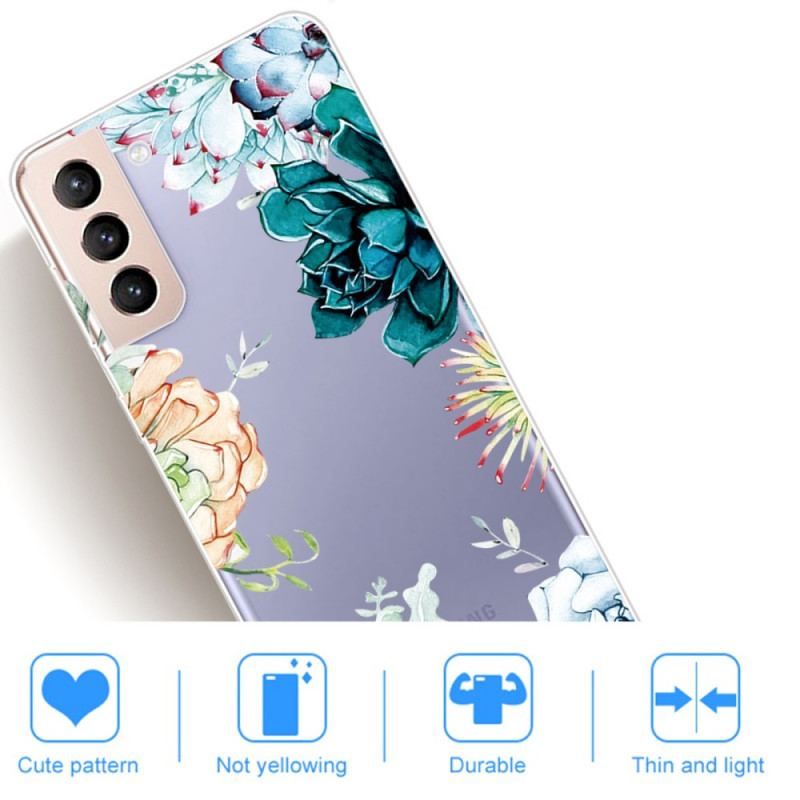 Cover Samsung Galaxy S22 5G Sømløse Akvarelblomster