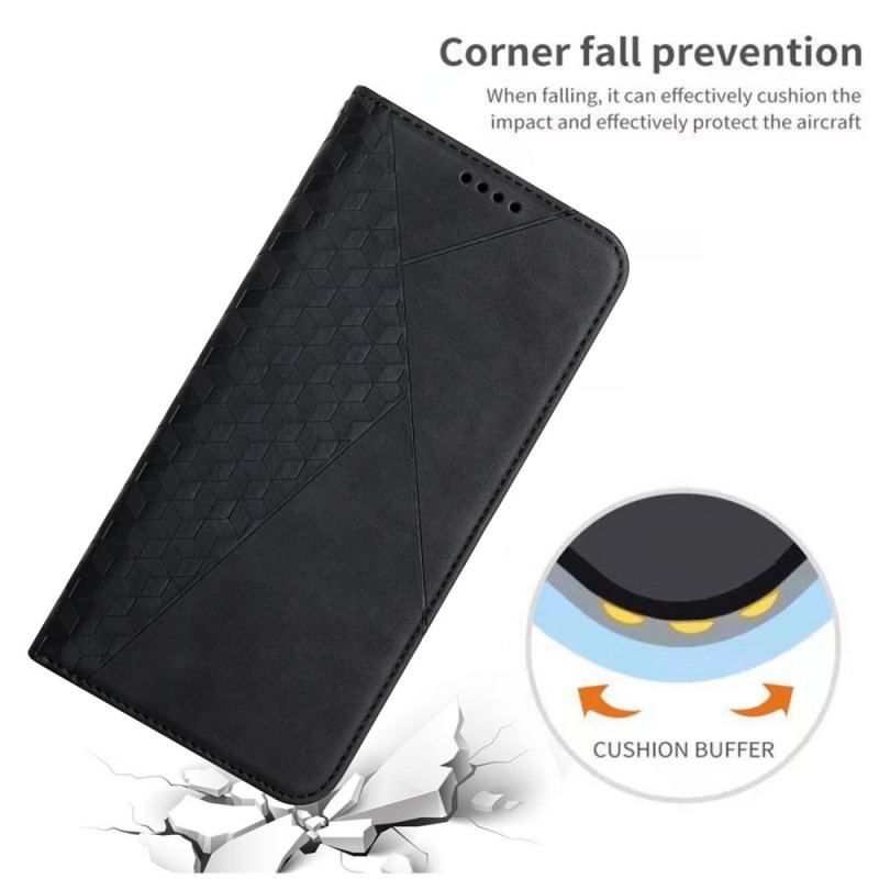 Cover Samsung Galaxy S22 Plus 5G Flip Cover Diamant Tekstur Læder Stil