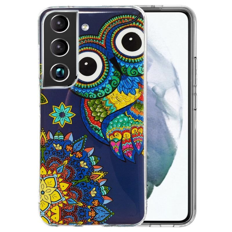 Cover Samsung Galaxy S22 Plus 5G Fluorescerende Ugle Mandala