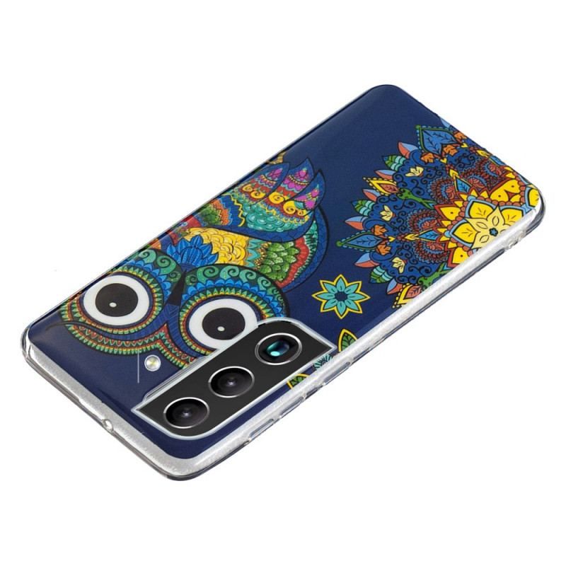 Cover Samsung Galaxy S22 Plus 5G Fluorescerende Ugle Mandala