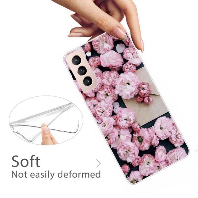 Cover Samsung Galaxy S22 Plus 5G Lyserøde Blomster