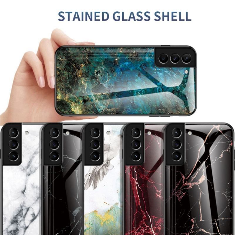 Cover Samsung Galaxy S22 Plus 5G Marmorfarver Hærdet Glas