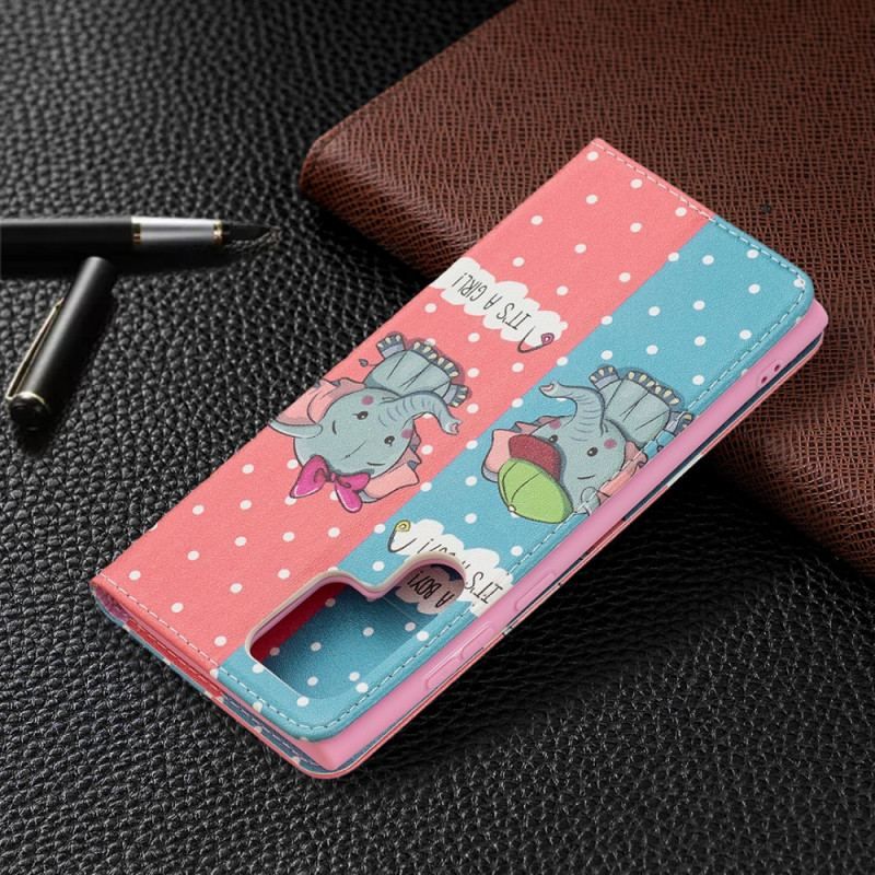 Cover Samsung Galaxy S22 Ultra 5G Flip Cover Baby Elefanter