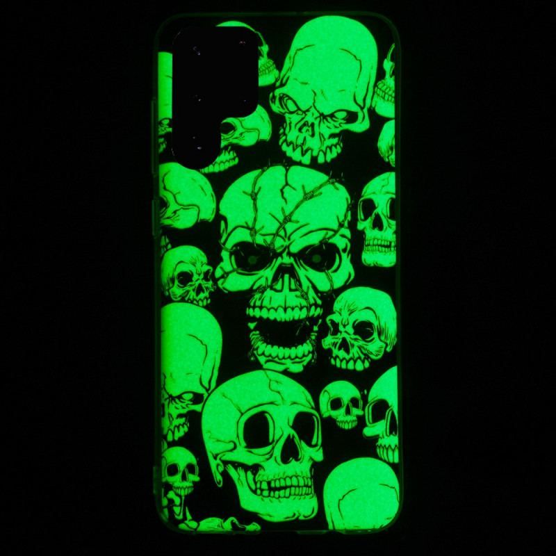 Cover Samsung Galaxy S22 Ultra 5G Forsigtig Fluorescerende Kranier