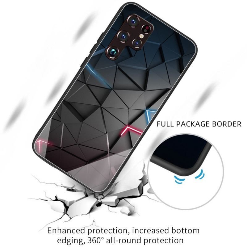 Cover Samsung Galaxy S22 Ultra 5G Hærdet Glas Geometri