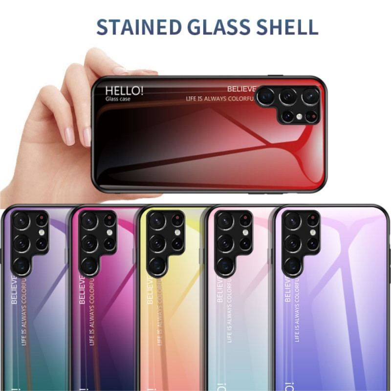 Cover Samsung Galaxy S22 Ultra 5G Hærdet Glas Hej