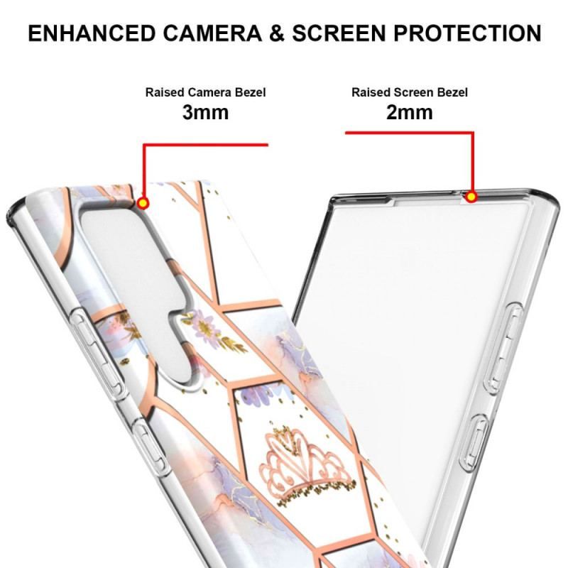 Cover Samsung Galaxy S22 Ultra 5G Marmoreret Krone