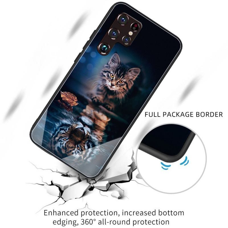 Cover Samsung Galaxy S22 Ultra 5G Mit Tiger Hærdet Glas