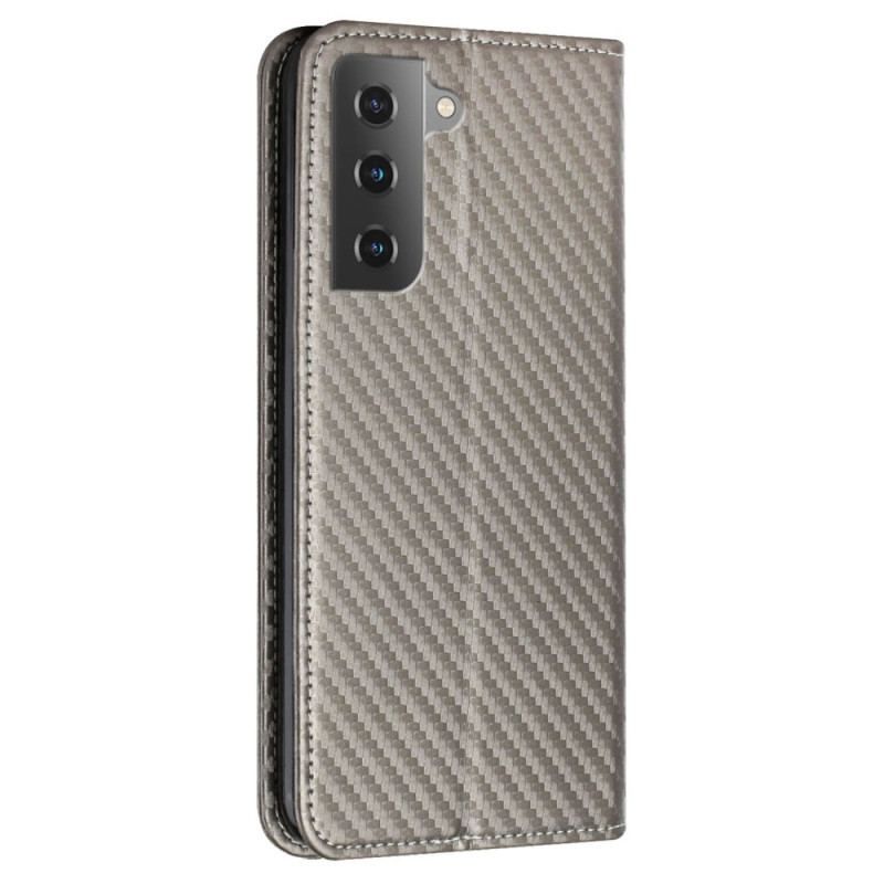 Cover Samsung Galaxy S23 5G Med Snor Flip Cover Strappy Carbon Fiber Style