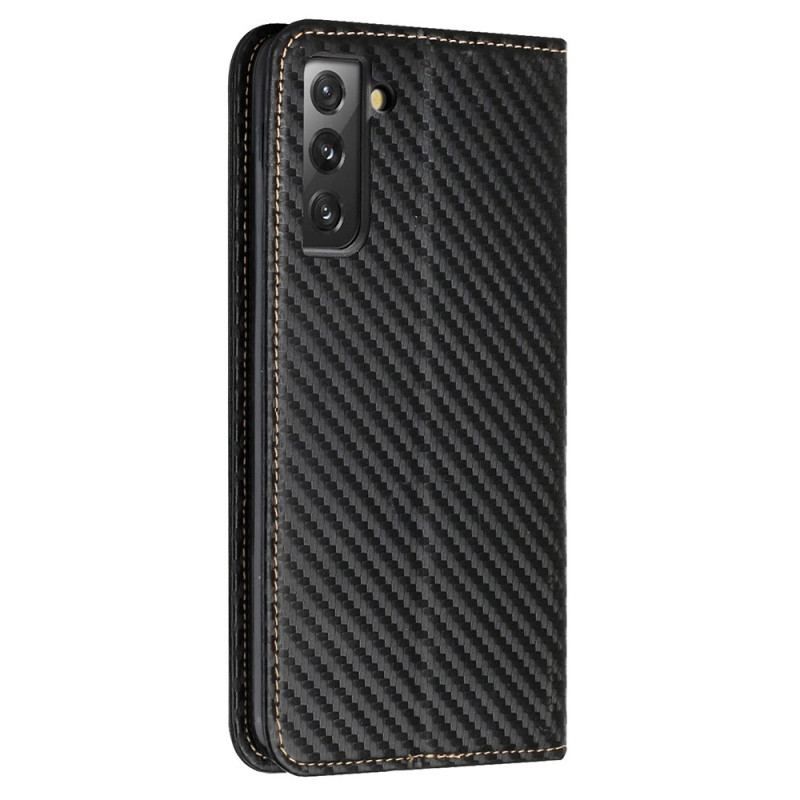 Cover Samsung Galaxy S23 Plus 5G Med Snor Flip Cover Strappy Carbon Fiber Style