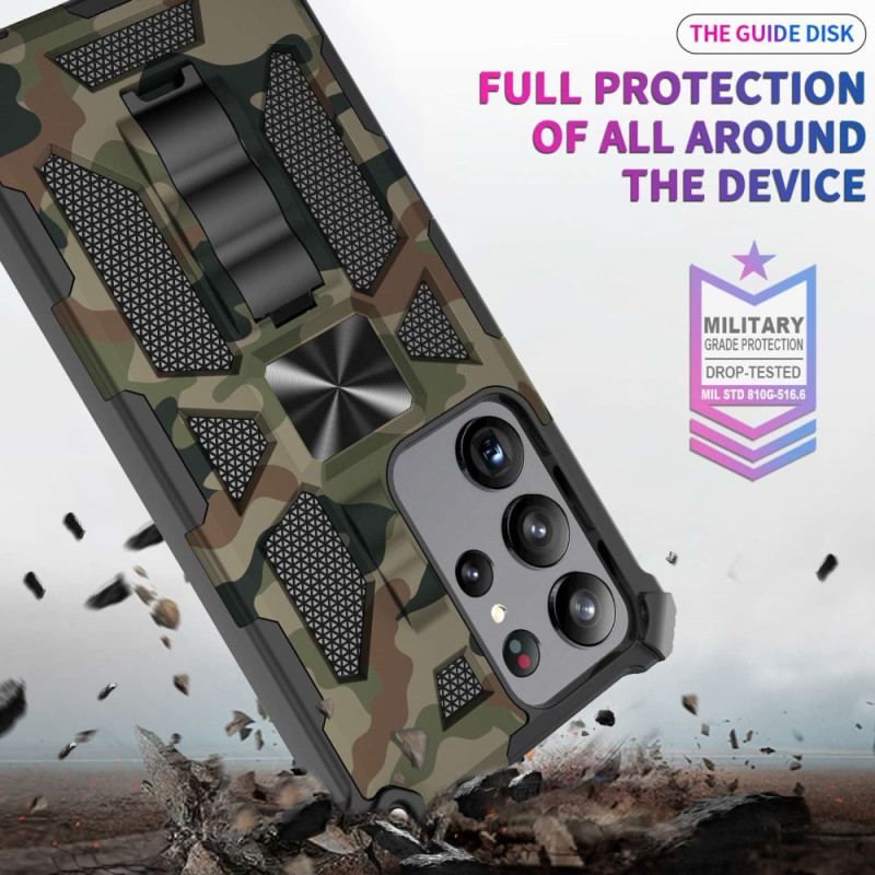 Cover Samsung Galaxy S23 Ultra 5G Camouflage Aftagelig Støtte