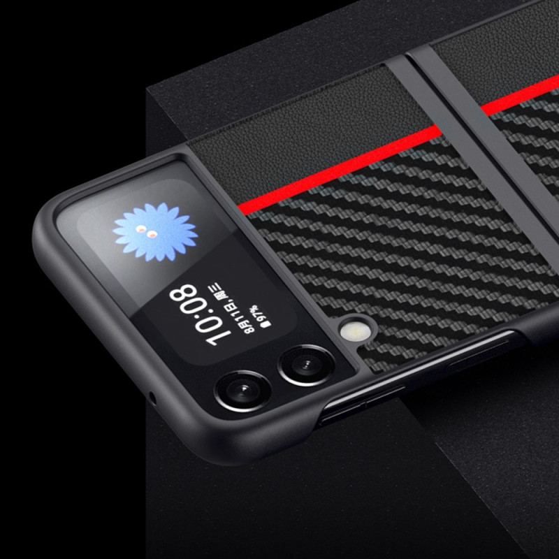 Cover Samsung Galaxy Z Flip 4 Flip Cover Carbon Fiber Line