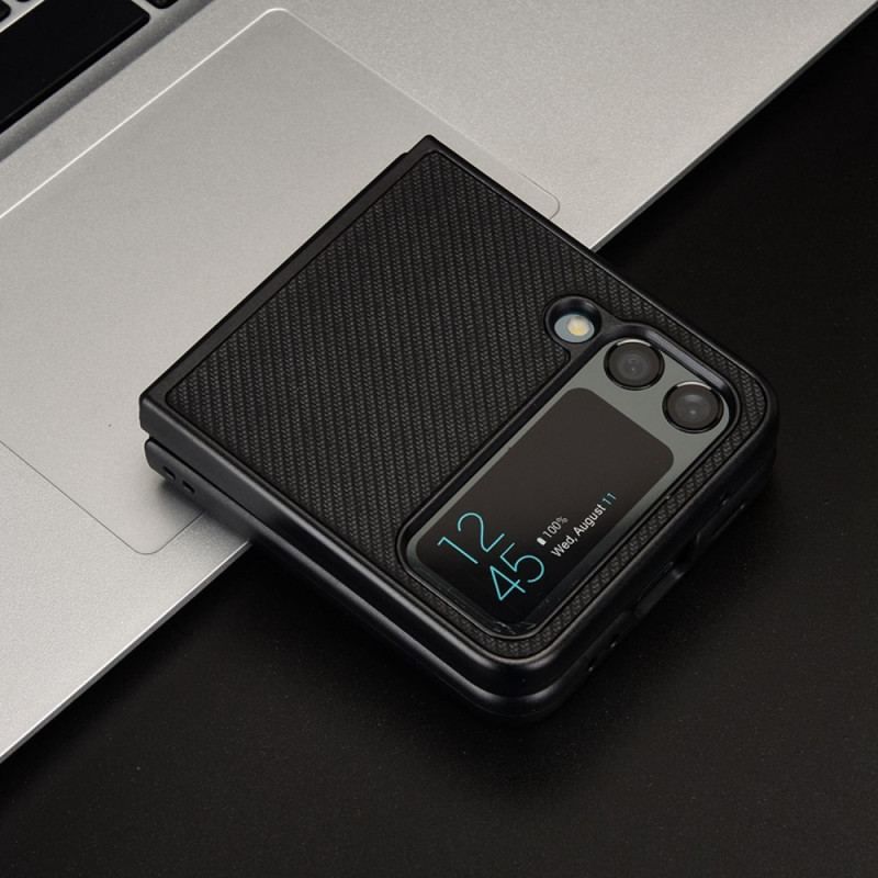 Cover Samsung Galaxy Z Flip 4 Flip Cover Carbon Fiber Tekstur I Lædereffekt