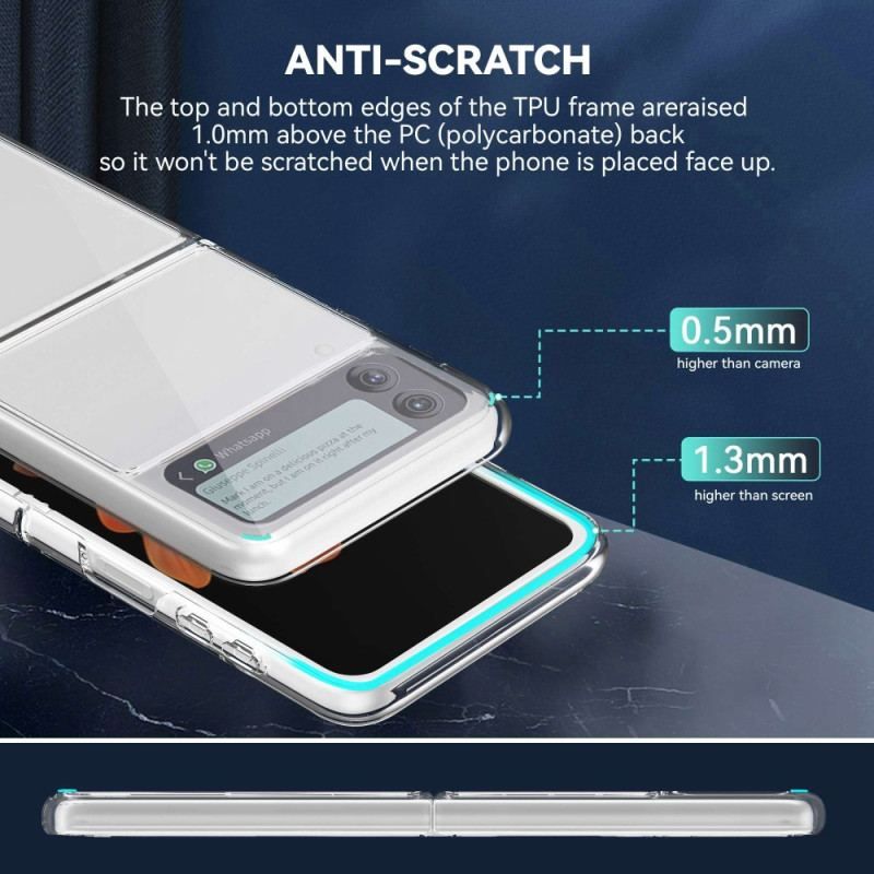 Cover Samsung Galaxy Z Flip 4 Flip Cover Gennemsigtig Anti-gulning