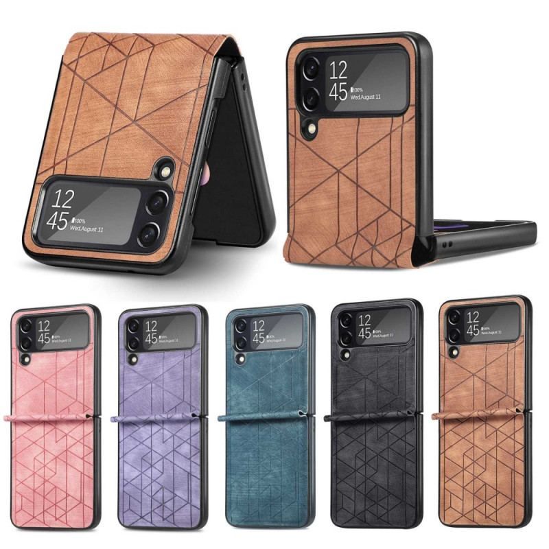 Cover Samsung Galaxy Z Flip 4 Flip Cover Geometriske Linier