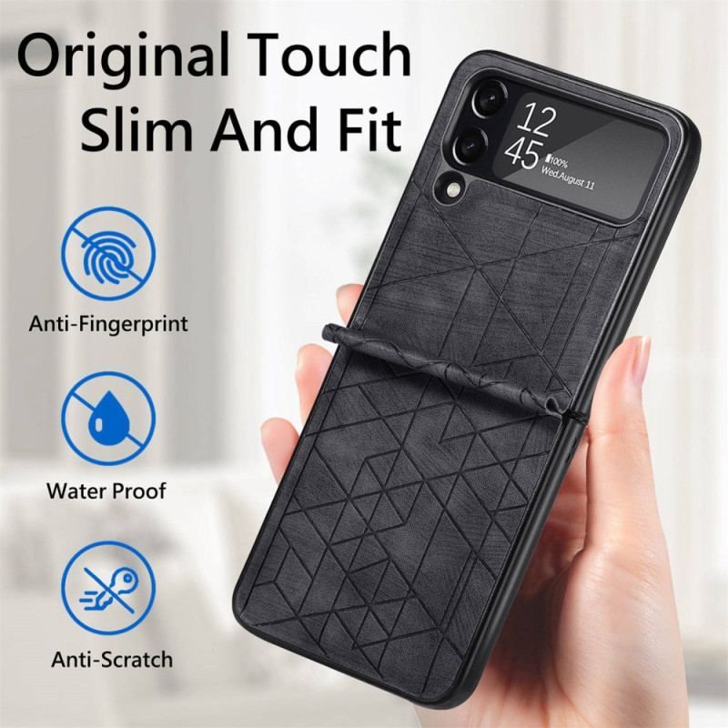 Cover Samsung Galaxy Z Flip 4 Flip Cover Geometriske Linier