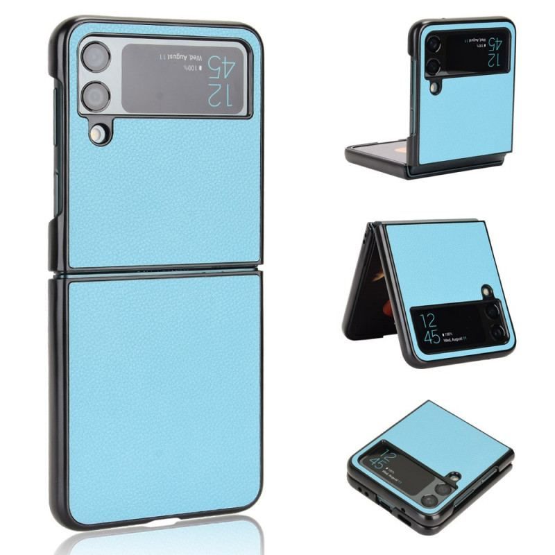 Cover Samsung Galaxy Z Flip 4 Flip Cover Litchi Læder Tekstur