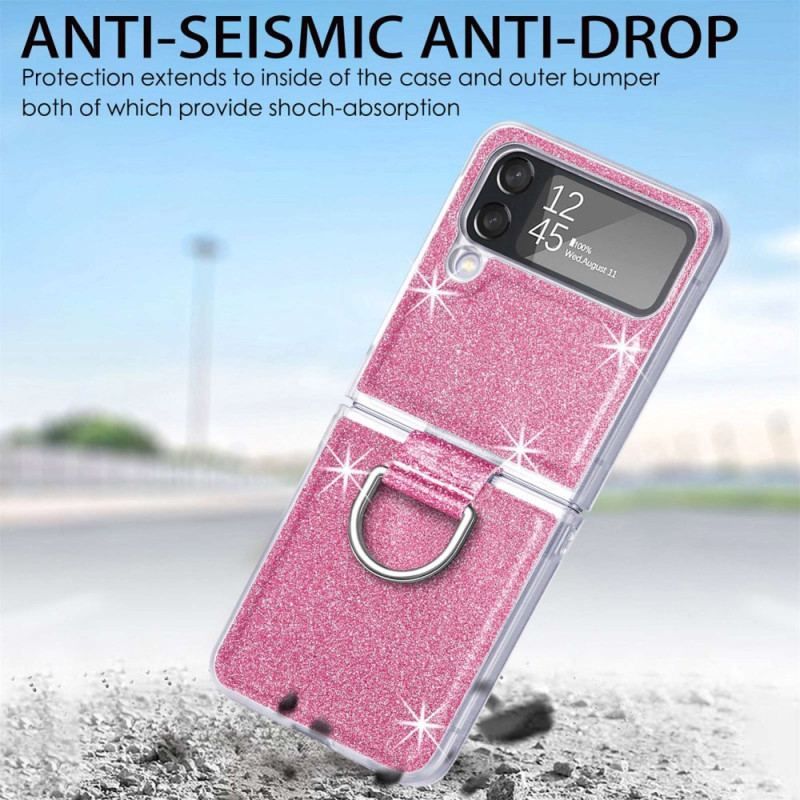 Cover Samsung Galaxy Z Flip 4 Flip Cover Pailletter Og Ring