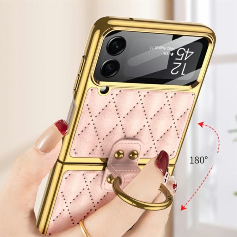 Cover Samsung Galaxy Z Flip 4 Flip Cover Quiltet Med Gkk Ring