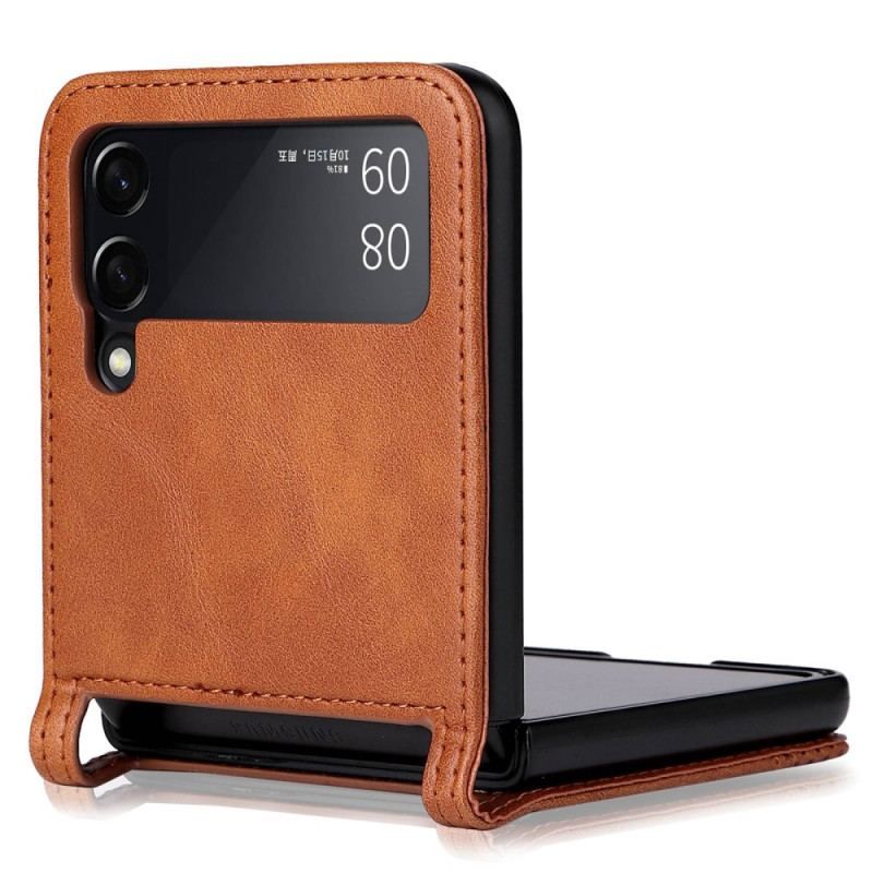 Cover Samsung Galaxy Z Flip 4 Flip Cover Vintage Kortholder I Læderstil