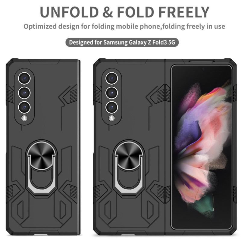 Cover Samsung Galaxy Z Fold 4 Bi-materiale Og Roterende Ring