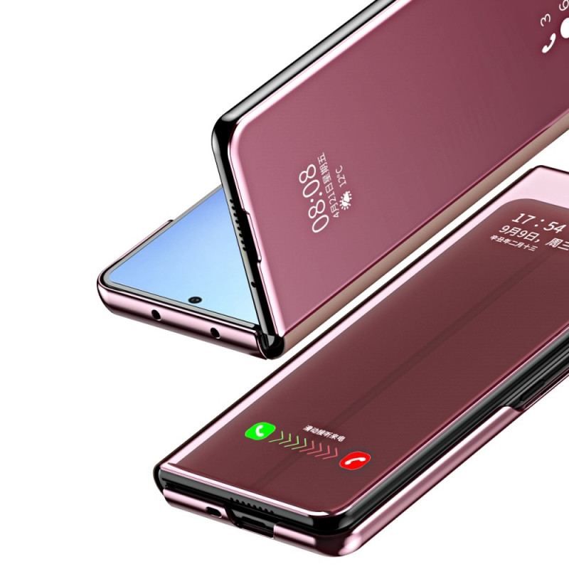 Cover Samsung Galaxy Z Fold 4 Flip Cover Spejl Og Gennemsigtighed