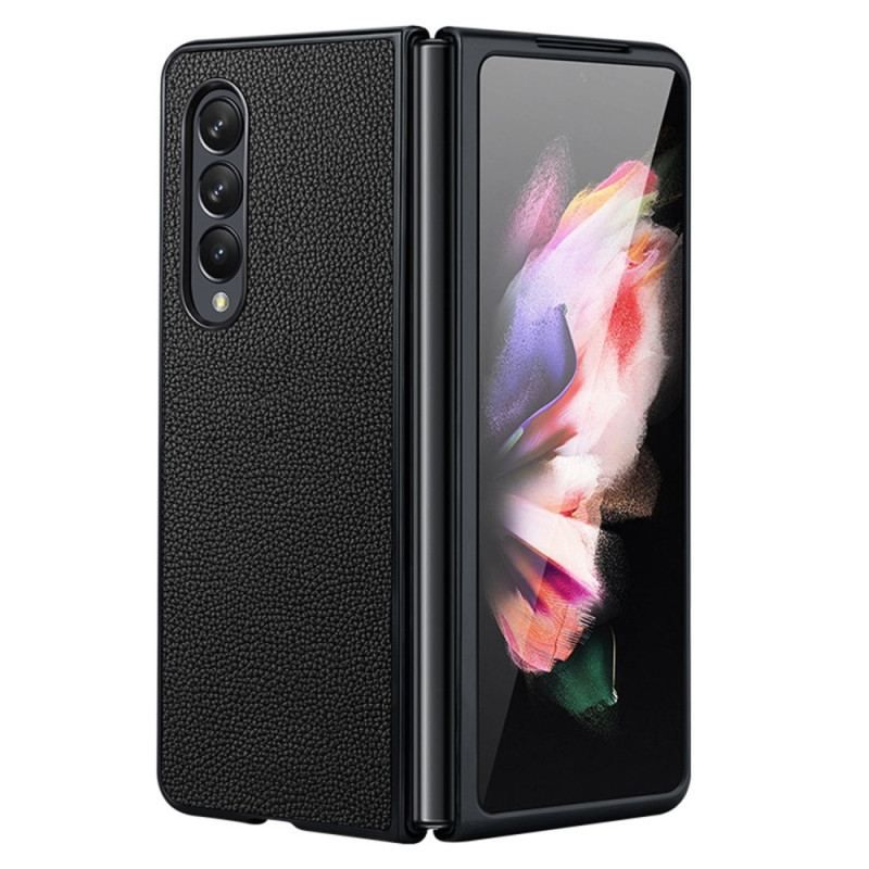 Cover Samsung Galaxy Z Fold 4 Litchi Ægte Læder