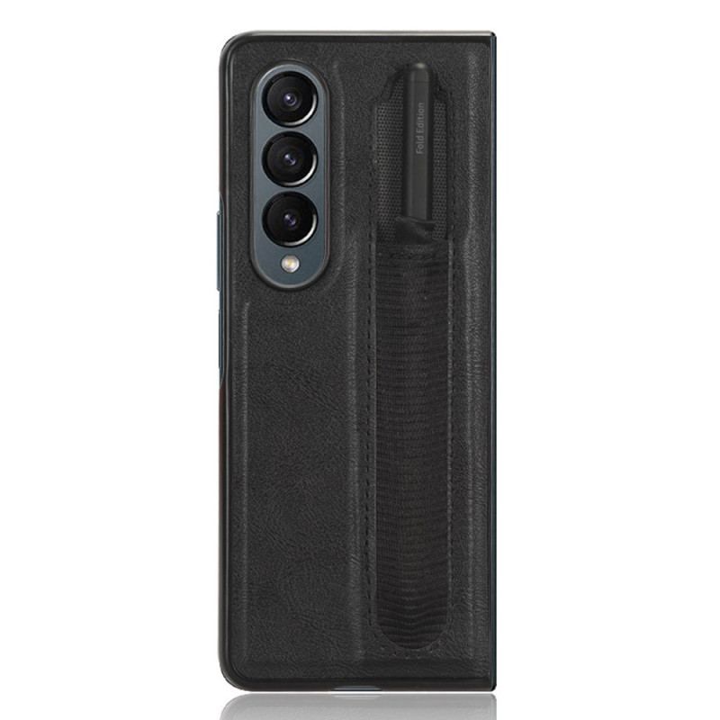 Cover Samsung Galaxy Z Fold 4 Retro Stylus I Imiteret Læder