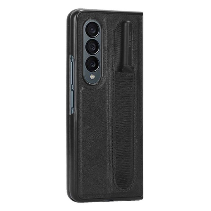 Cover Samsung Galaxy Z Fold 4 Retro Stylus I Imiteret Læder