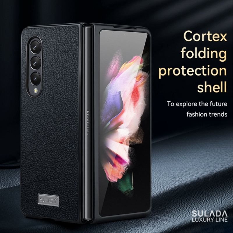 Cover Samsung Galaxy Z Fold 4 Sulada Litchi Imiteret Læder