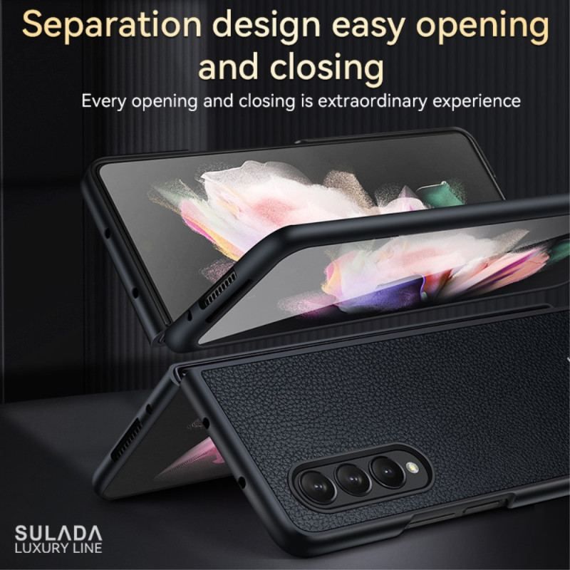 Cover Samsung Galaxy Z Fold 4 Sulada Litchi Imiteret Læder