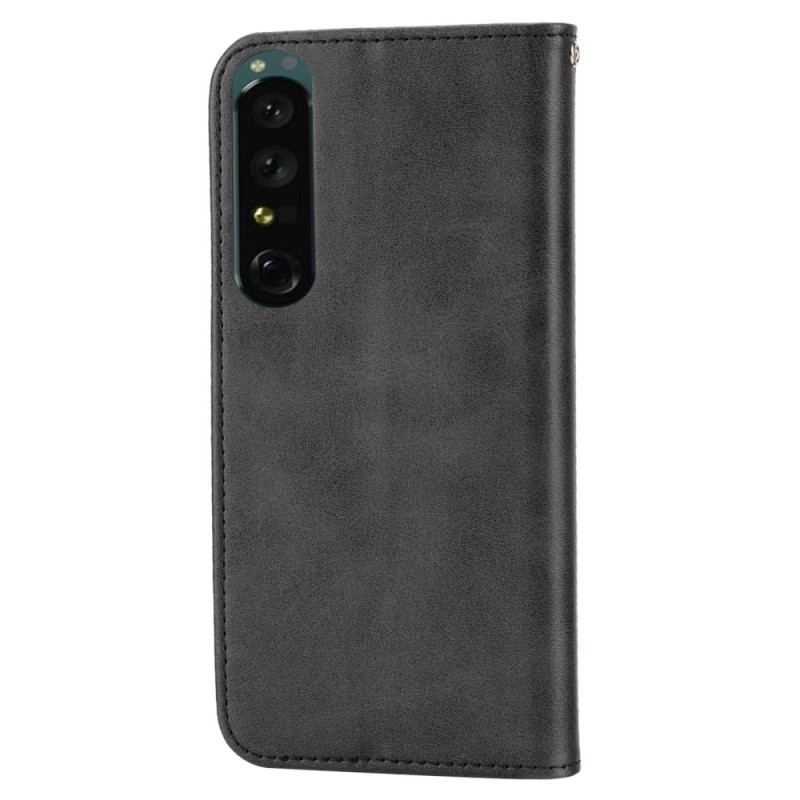 Cover Sony Xperia 1 IV Flip Cover 3d-mønster Læderstil Med Rem