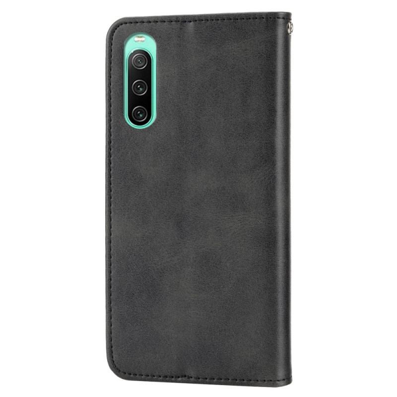 Cover Sony Xperia 10 IV Flip Cover 3d-mønster Læderstil Med Rem