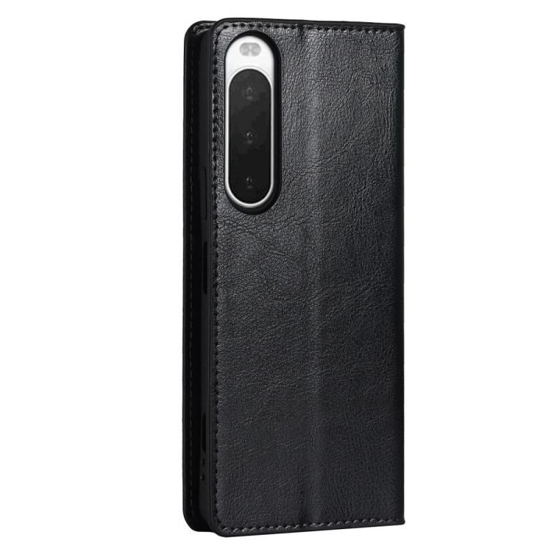 Cover Sony Xperia 10 IV Flip Cover Ægte Læder