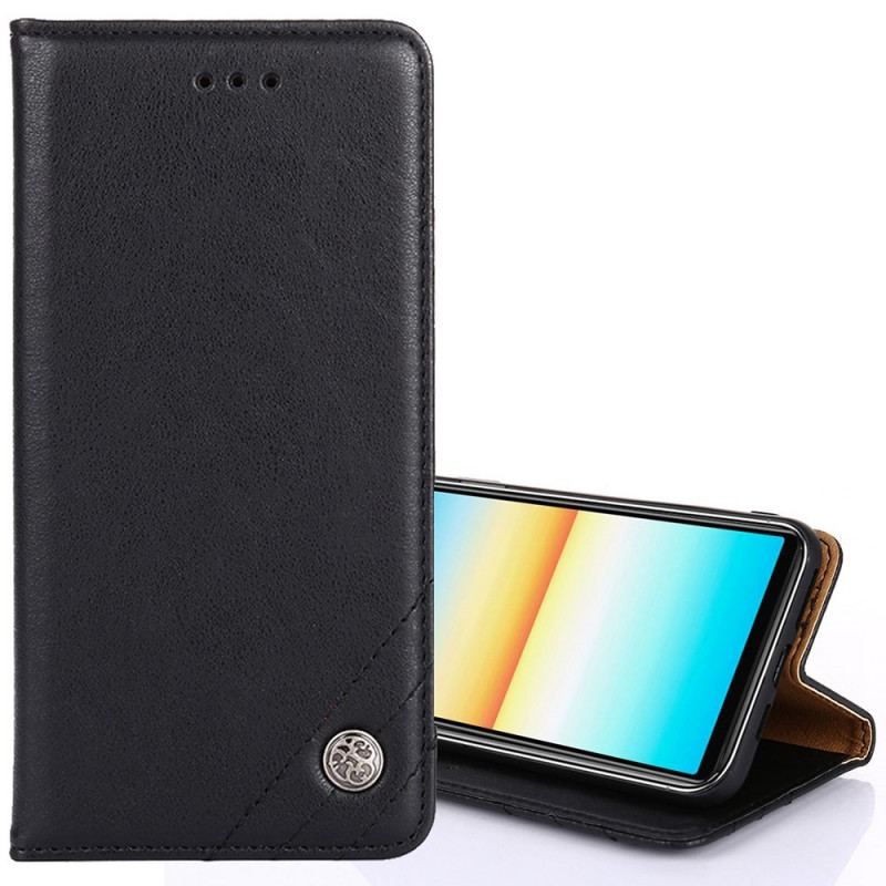 Cover Sony Xperia 10 IV Flip Cover Dekorativ Nitte I Imiteret Læder