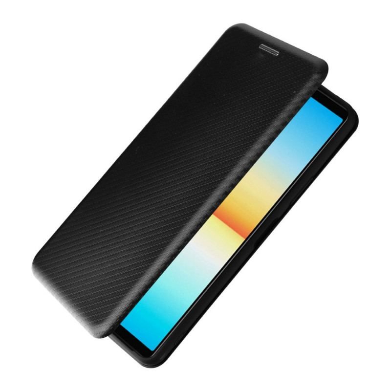 Cover Sony Xperia 10 IV Flip Cover Kulfiber Tekstur