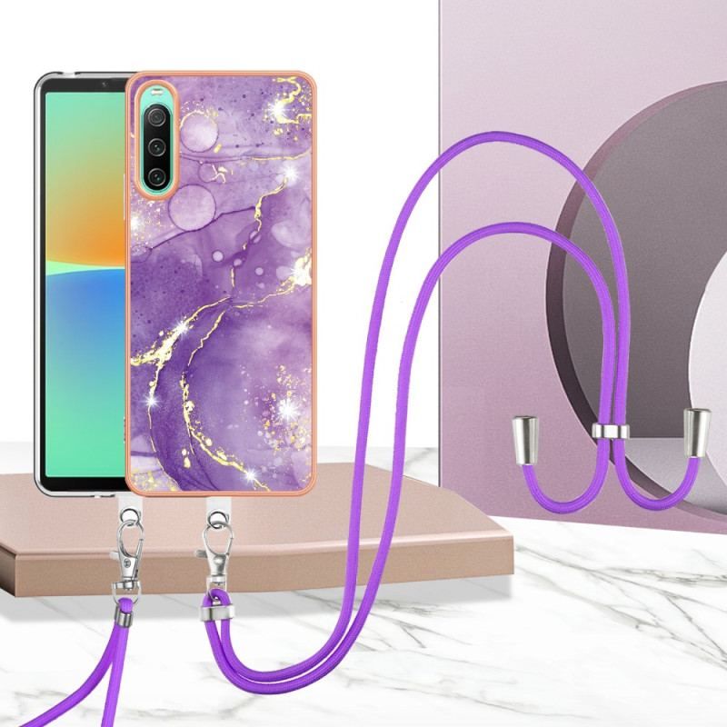 Cover Sony Xperia 10 IV Med Snor Med Marmorsnor