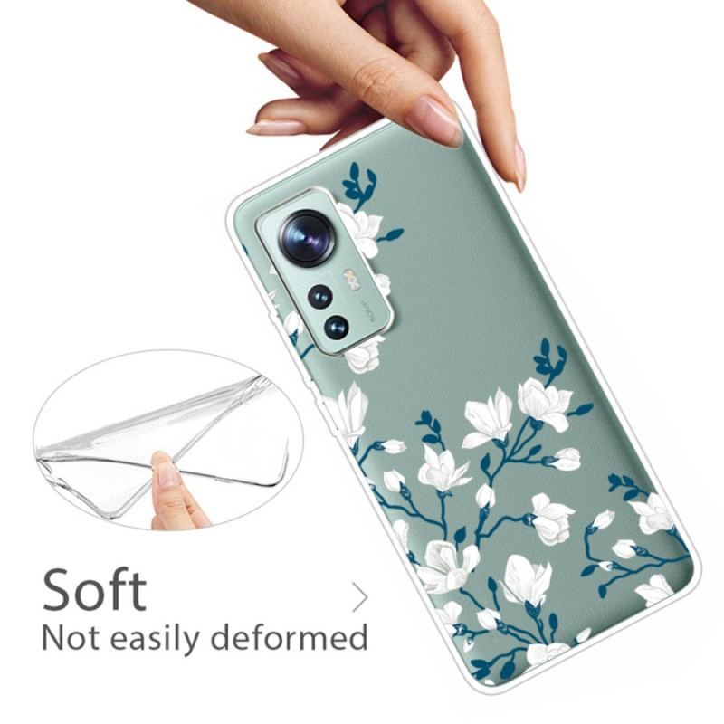 Cover Xiaomi 12 / 12X Hvide Blomster