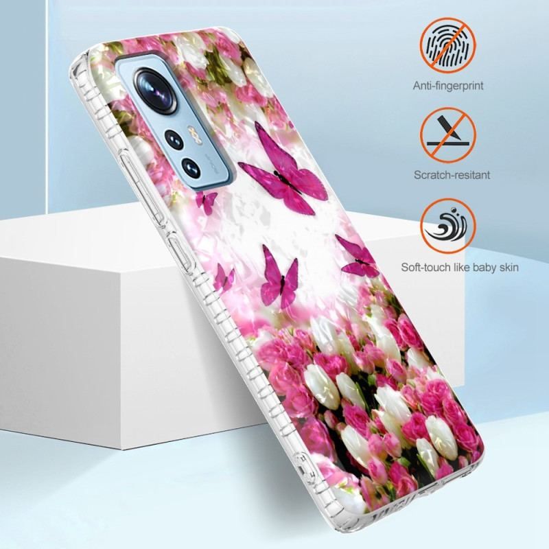 Cover Xiaomi 12 / 12X Stilfulde Sommerfugle