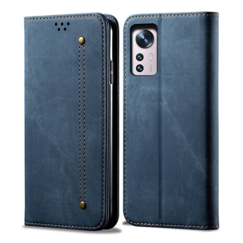 Cover Xiaomi 12 Pro Flip Cover Denim Stof