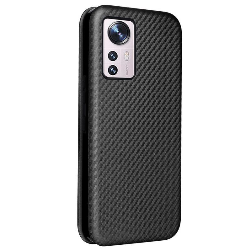 Cover Xiaomi 12 Pro Flip Cover Farvet Carbon Silikone