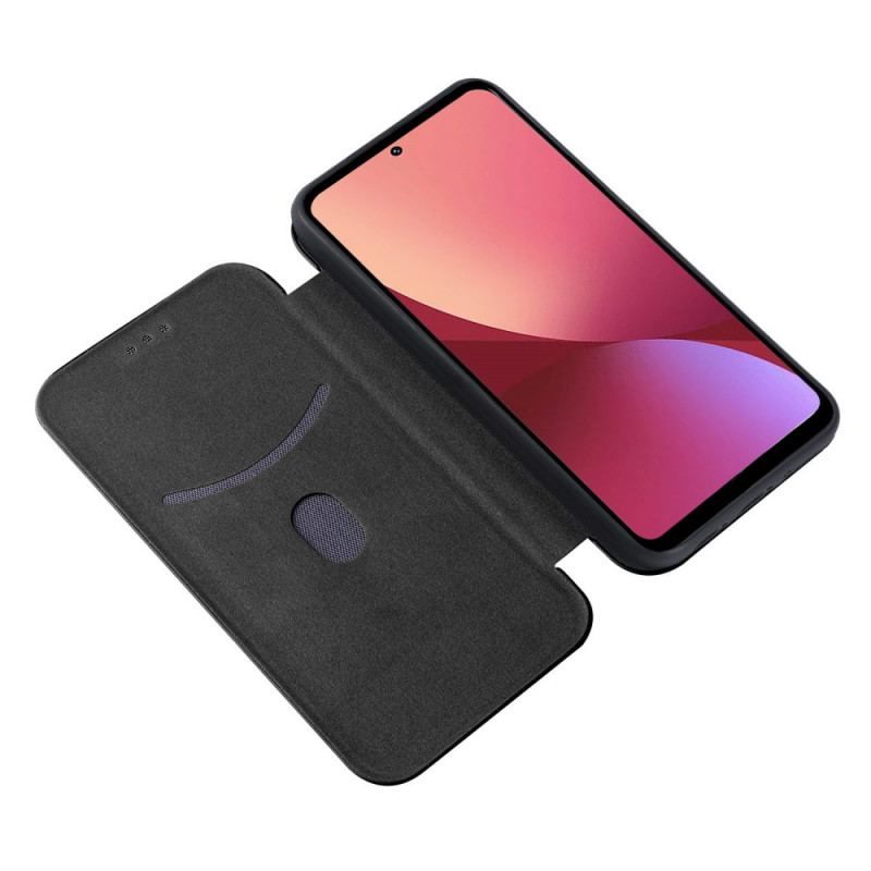 Cover Xiaomi 12 Pro Flip Cover Farvet Carbon Silikone