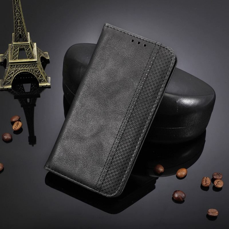 Cover Xiaomi 12 Pro Flip Cover Stiliseret Vintage Lædereffekt