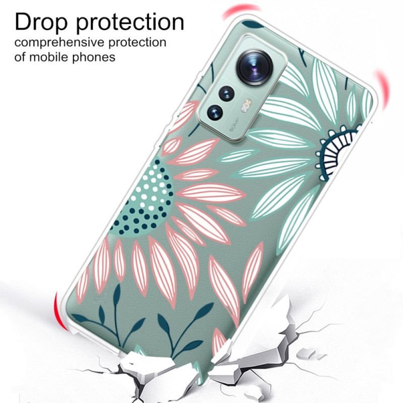 Cover Xiaomi 12 Pro Silikone Blomst