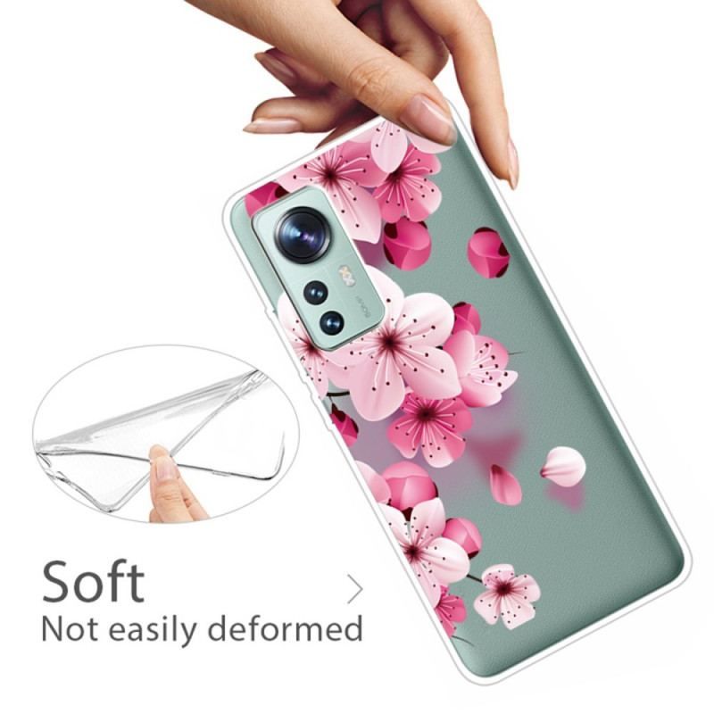 Cover Xiaomi 12 Pro Silikone Rose Blomster