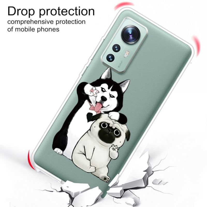 Cover Xiaomi 12 Pro Silikone Sjove Hunde