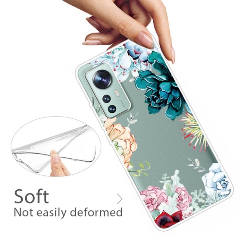 Cover Xiaomi 12 Pro Silikone Vilde Blomster